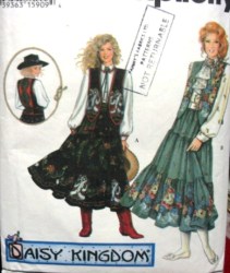 9179 DK MS WESTERN TIER SKIRT, BLOUSE, VEST PATTERN 12-16
